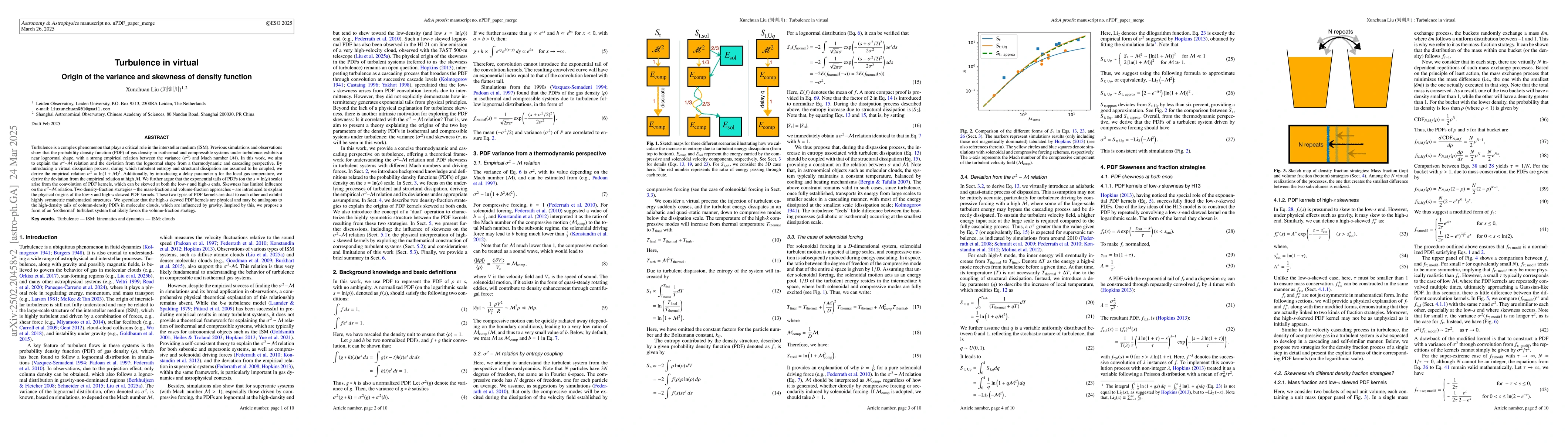 Thumbnail for Turbulence in virtual: Origin of the variance and skewness of density
  function