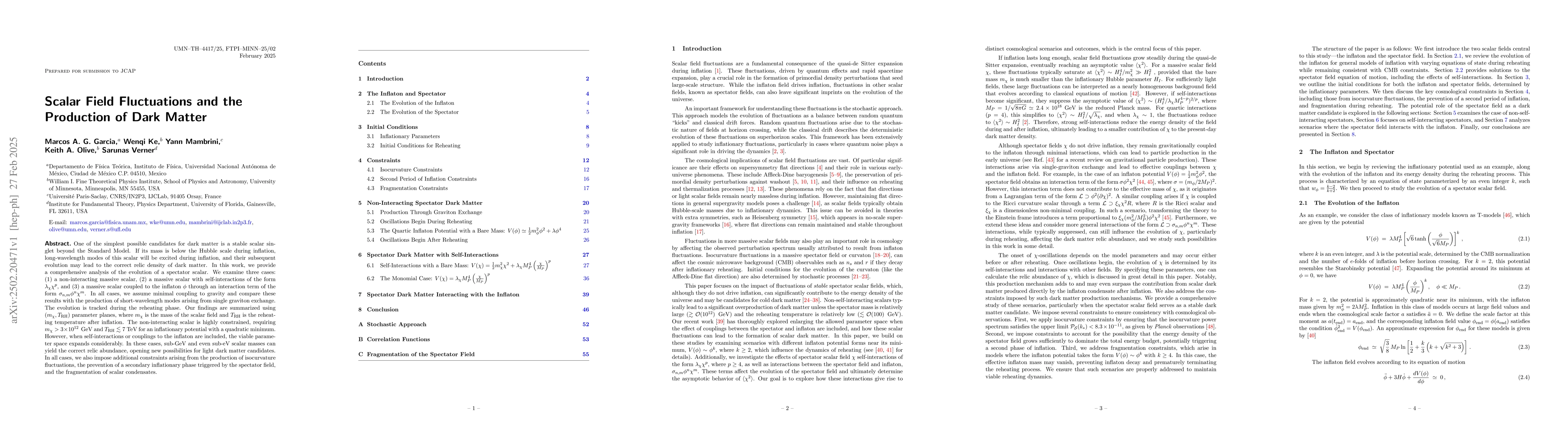 Thumbnail for Scalar Field Fluctuations and the Production of Dark Matter