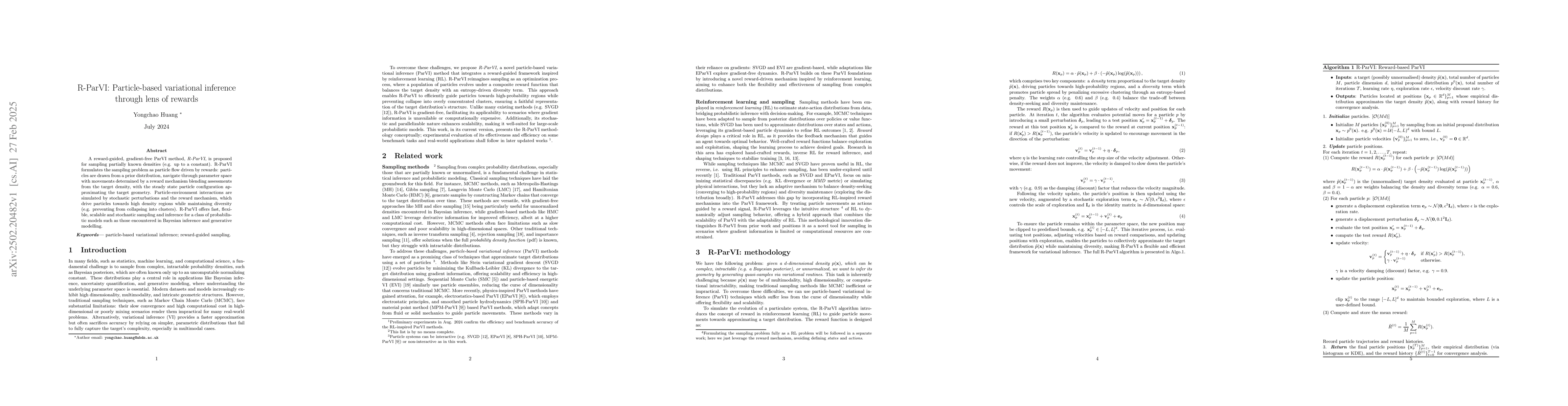 Thumbnail for R-ParVI: Particle-based variational inference through lens of rewards