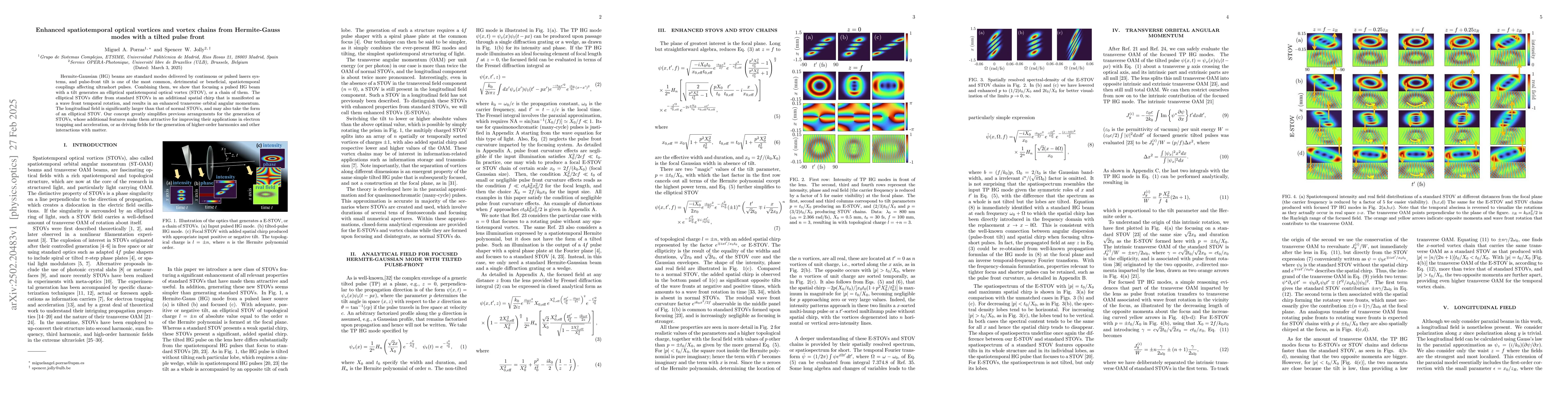 Thumbnail for Enhanced spatiotemporal optical vortices and vortex chains from
  Hermite-Gauss modes with a tilted pulse front