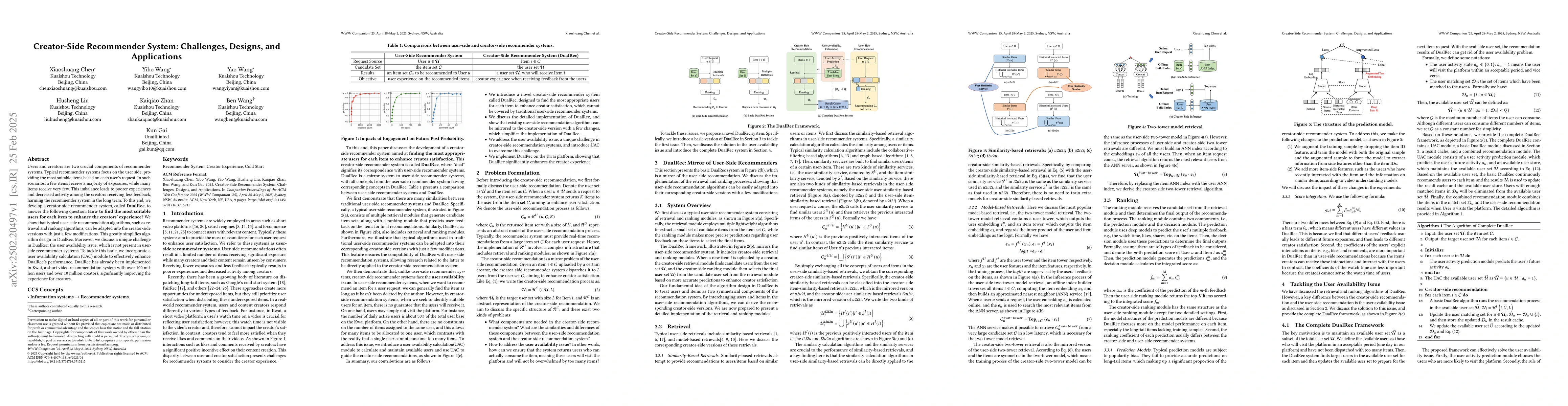 Thumbnail for Creator-Side Recommender System: Challenges, Designs, and Applications