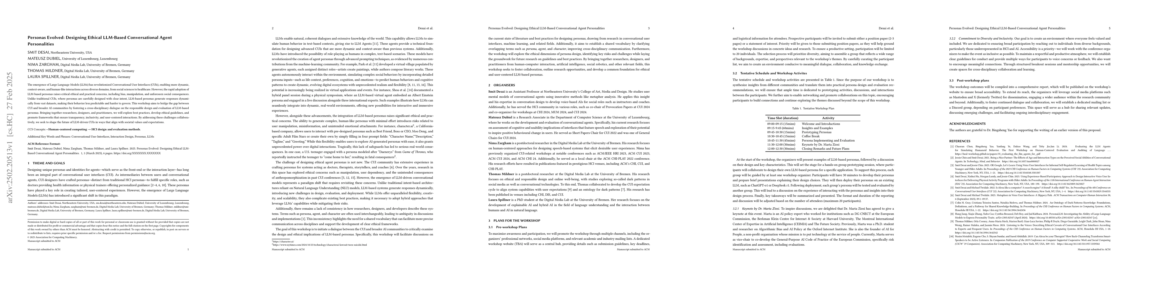 Thumbnail for Personas Evolved: Designing Ethical LLM-Based Conversational Agent
  Personalities
