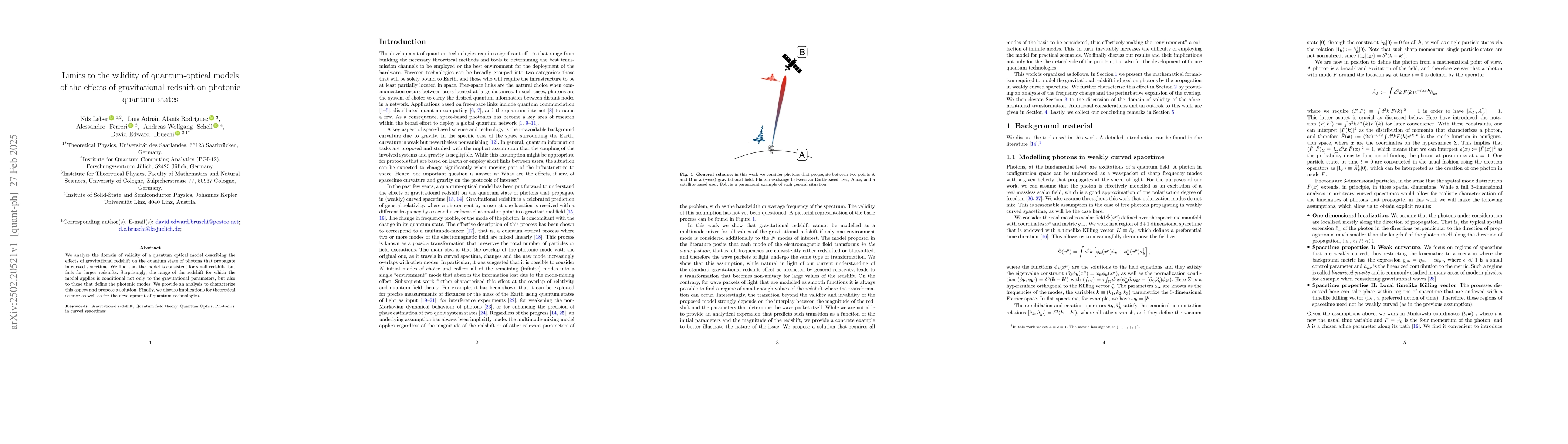 Thumbnail for Limits to the validity of quantum-optical models of the effects of
  gravitational redshift on photonic quantum states