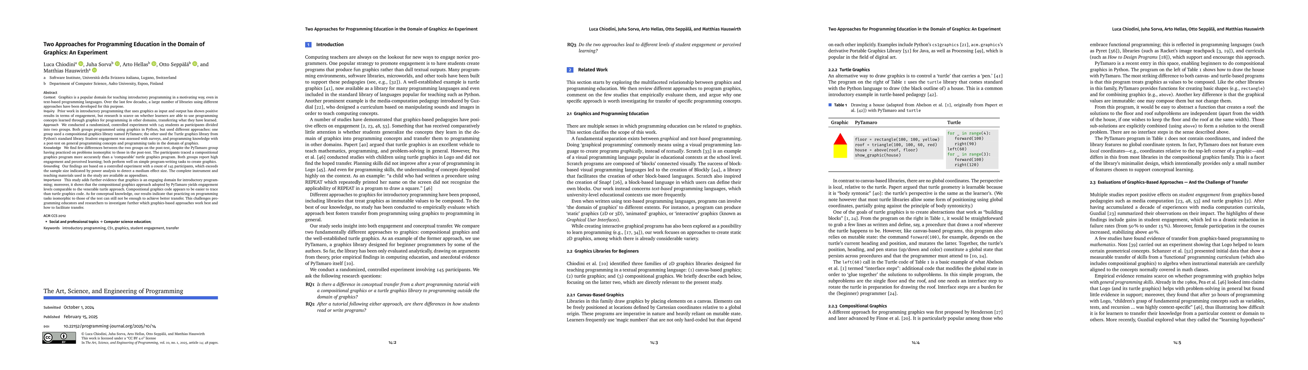 Thumbnail for Two Approaches for Programming Education in the Domain of Graphics: An
  Experiment