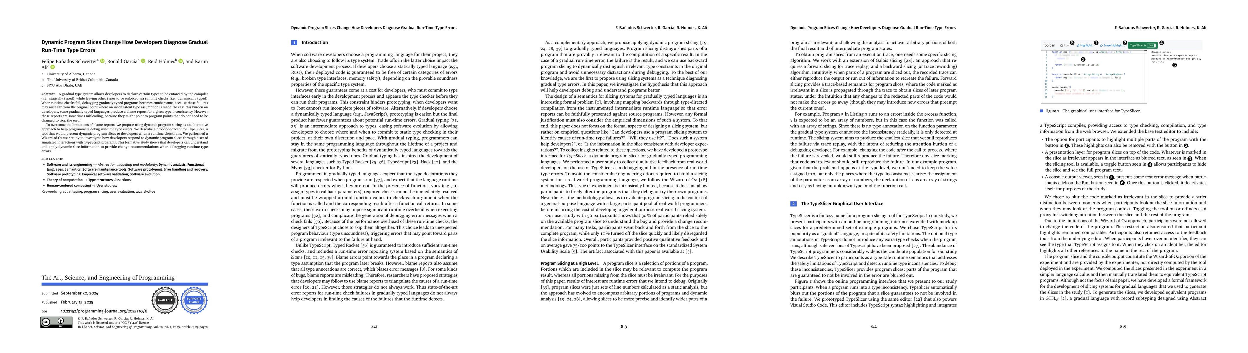 Thumbnail for Dynamic Program Slices Change How Developers Diagnose Gradual Run-Time
  Type Errors