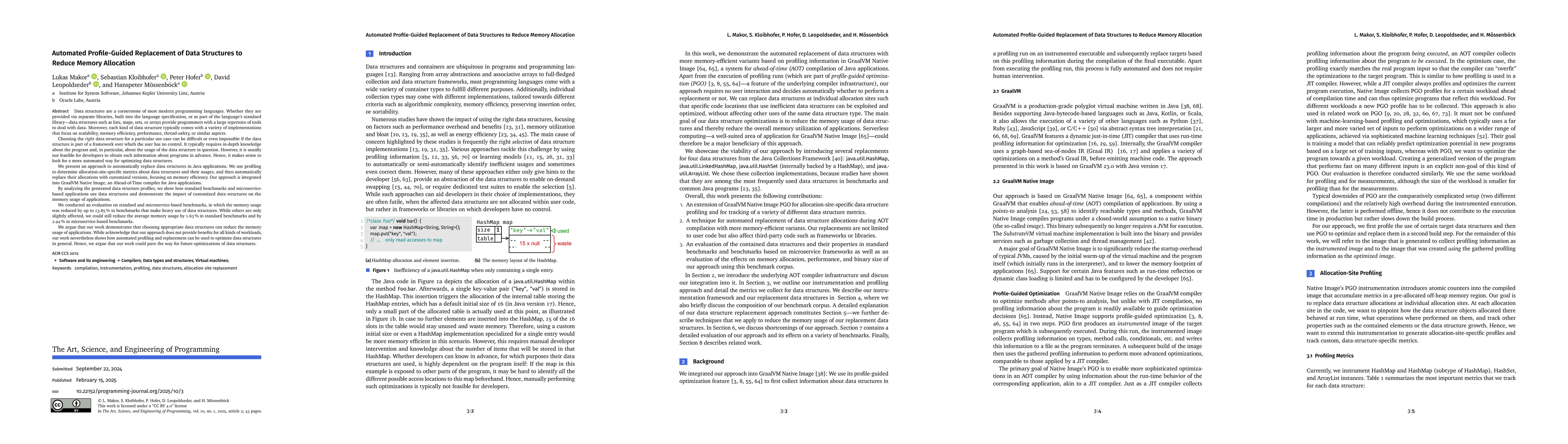 Thumbnail for Automated Profile-Guided Replacement of Data Structures to Reduce Memory
  Allocation