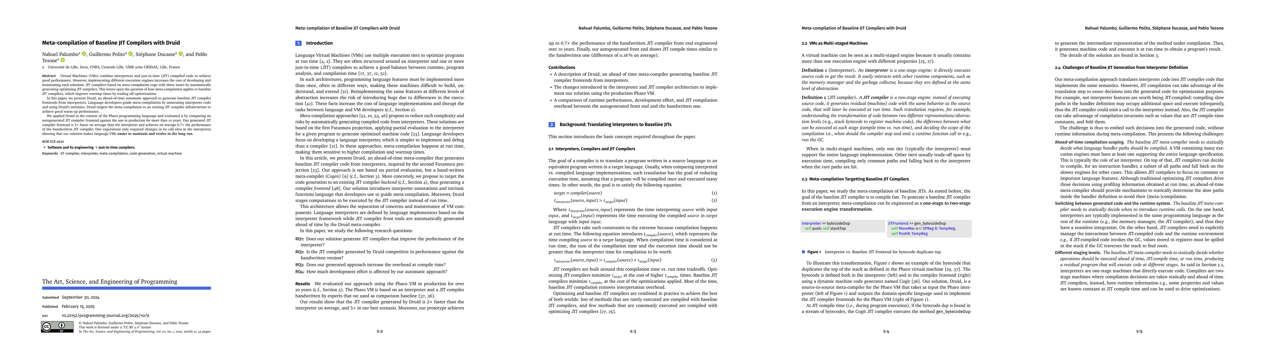 Thumbnail for Meta-compilation of Baseline JIT Compilers with Druid