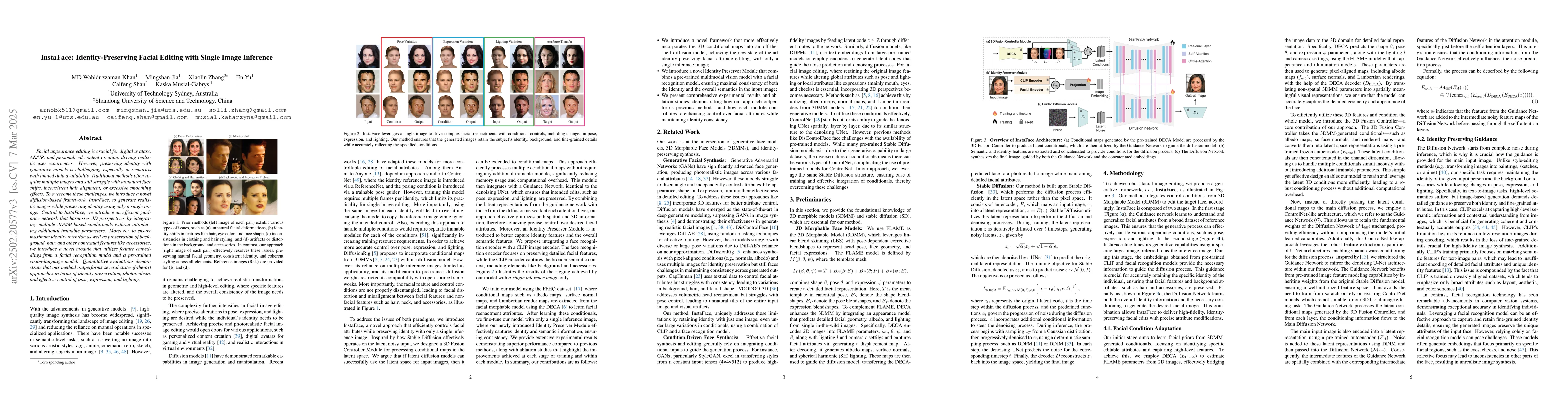 Thumbnail for InstaFace: Identity-Preserving Facial Editing with Single Image
  Inference