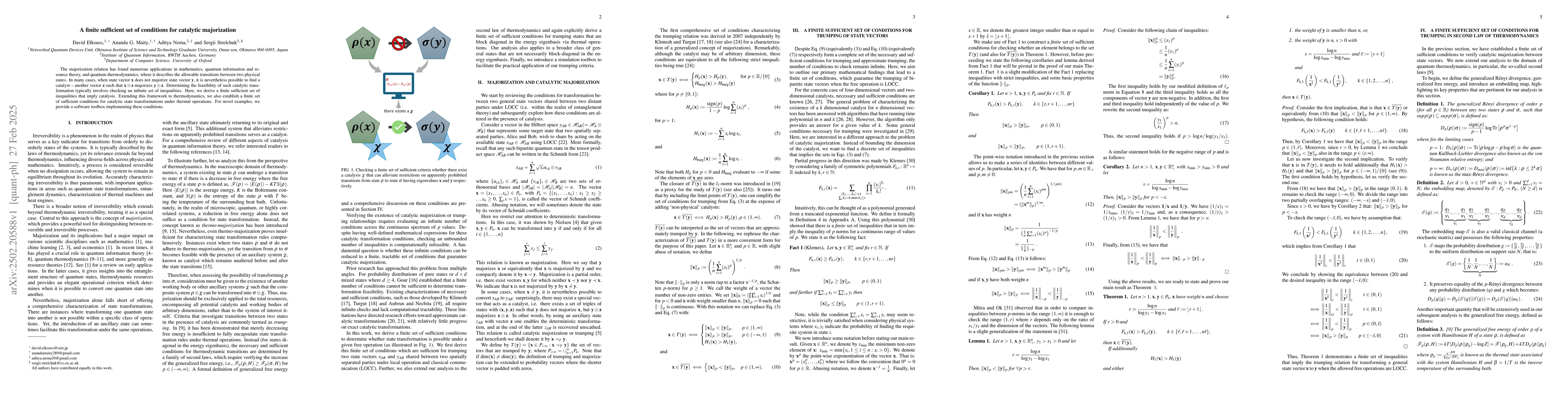 Thumbnail for A finite sufficient set of conditions for catalytic majorization