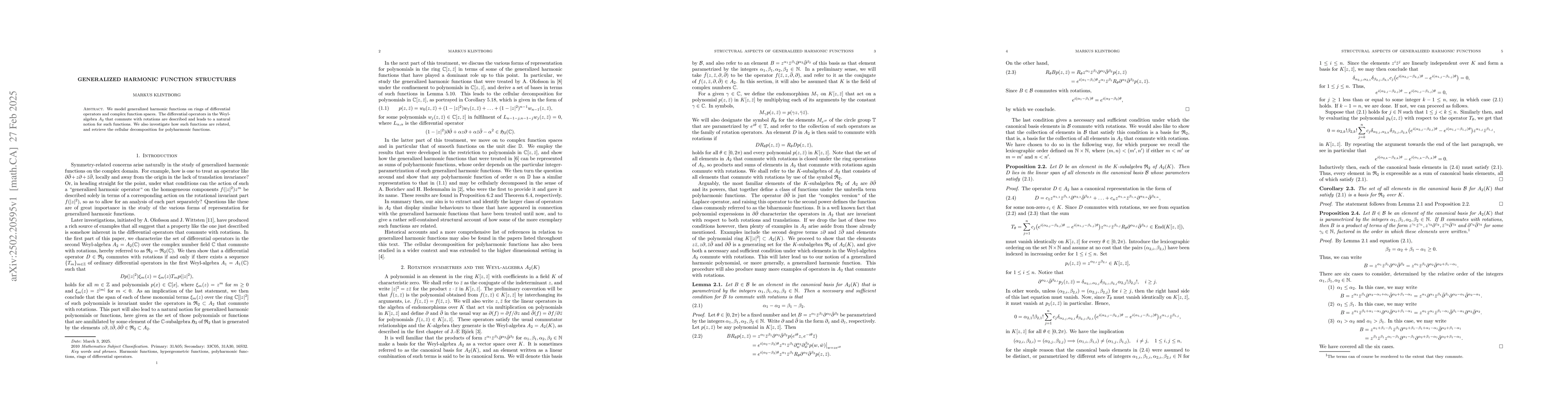 Thumbnail for Generalized Harmonic Function Structures