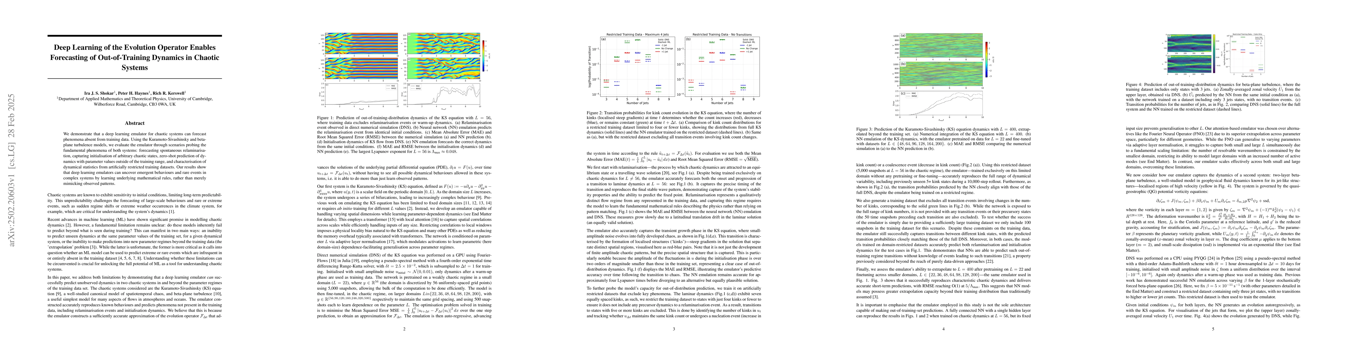 Thumbnail for Deep Learning of the Evolution Operator Enables Forecasting of
  Out-of-Training Dynamics in Chaotic Systems