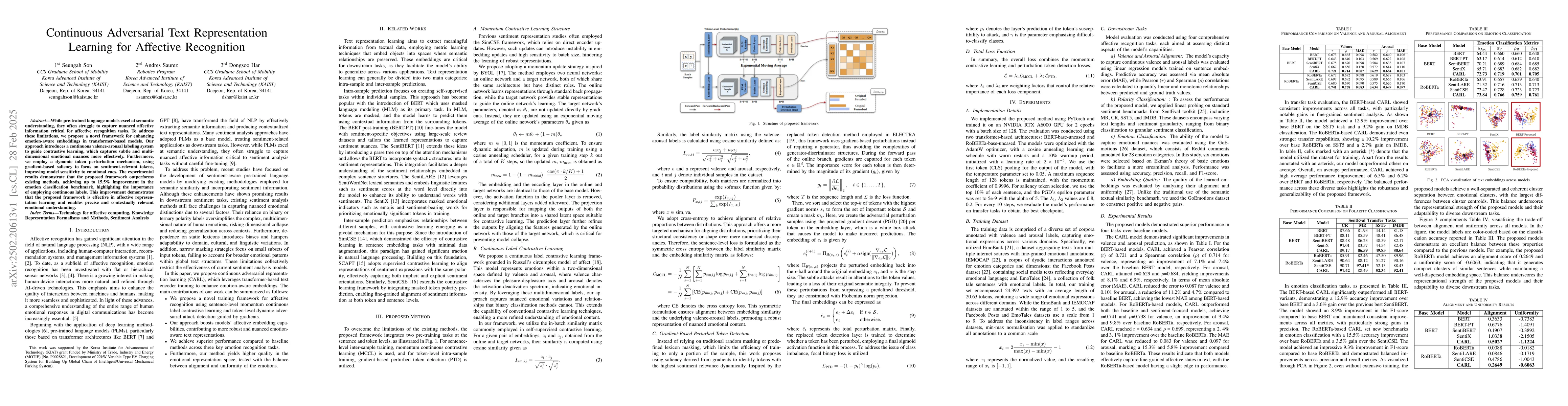 Thumbnail for Continuous Adversarial Text Representation Learning for Affective
  Recognition