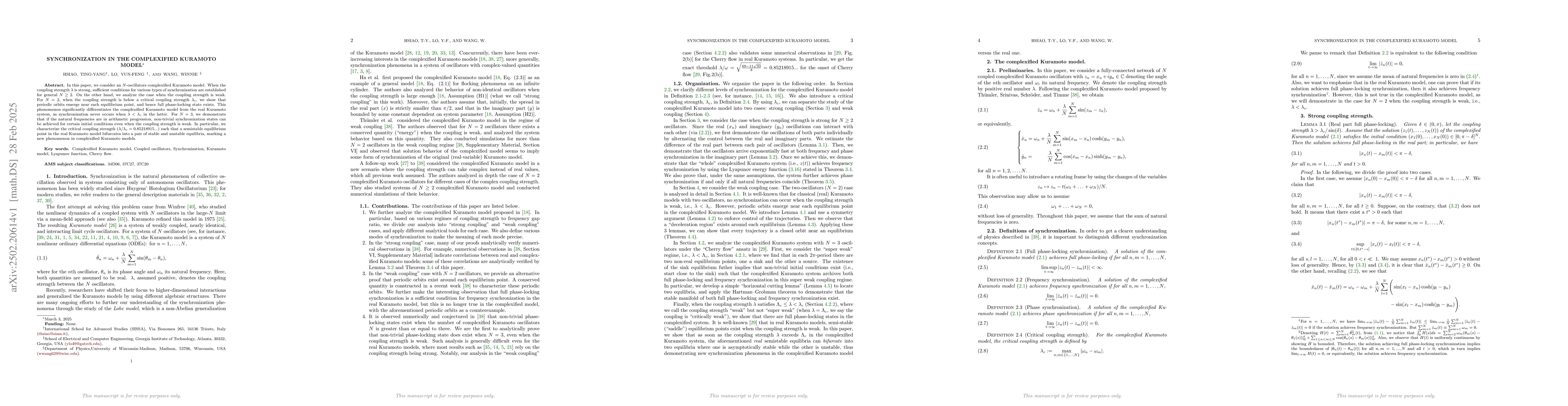 Thumbnail for Synchronization in the complexified Kuramoto model