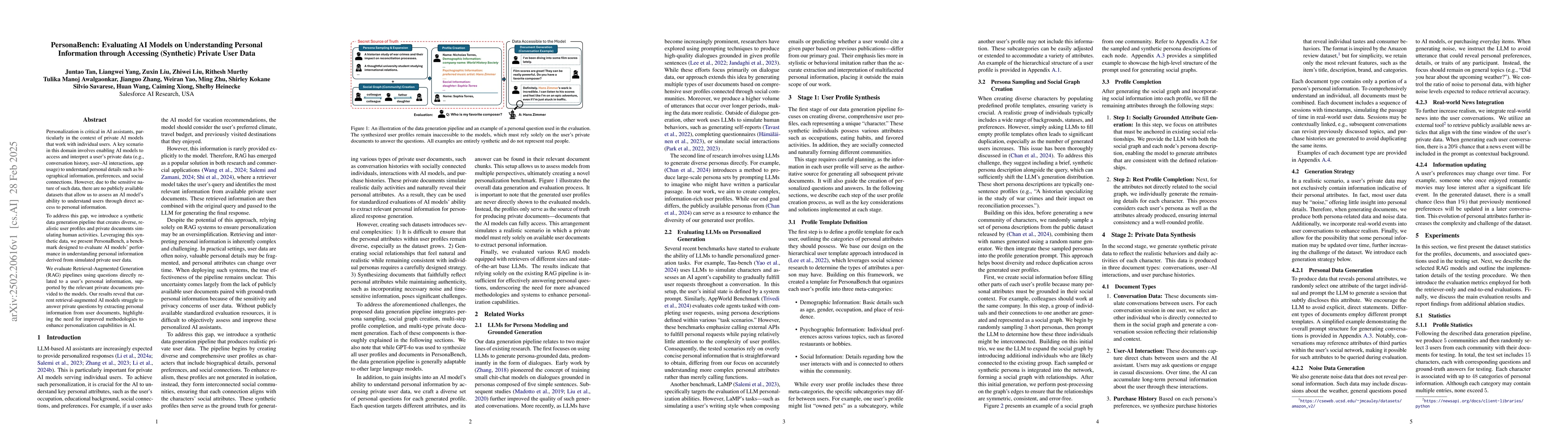 Thumbnail for PersonaBench: Evaluating AI Models on Understanding Personal Information
  through Accessing (Synthetic) Private User Data