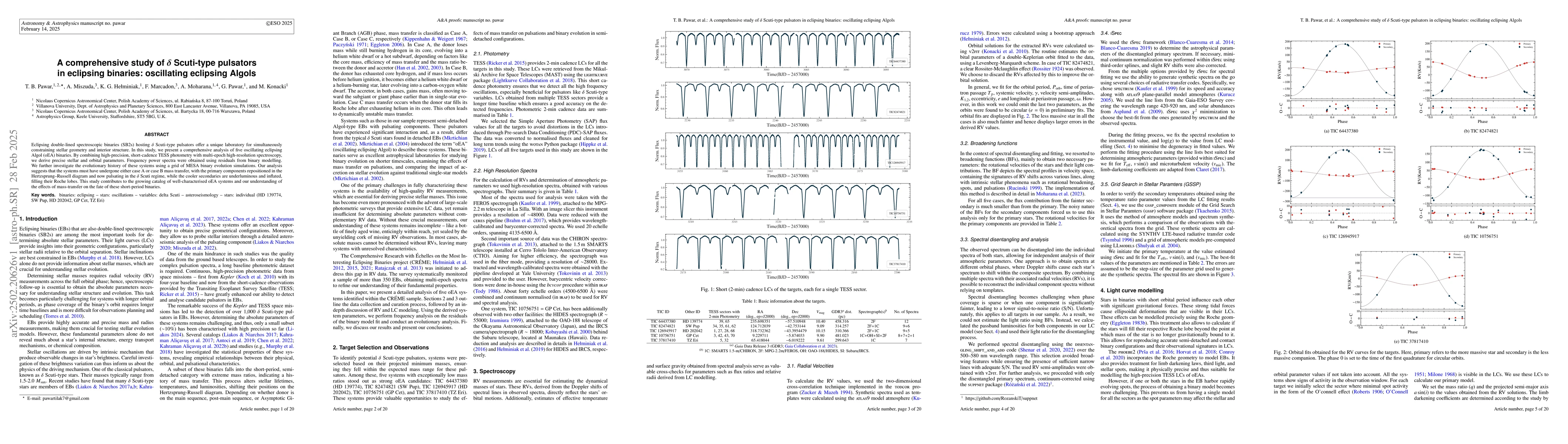Thumbnail for A comprehensive study of $δ$ Scuti-type pulsators in eclipsing
  binaries: oscillating eclipsing Algols