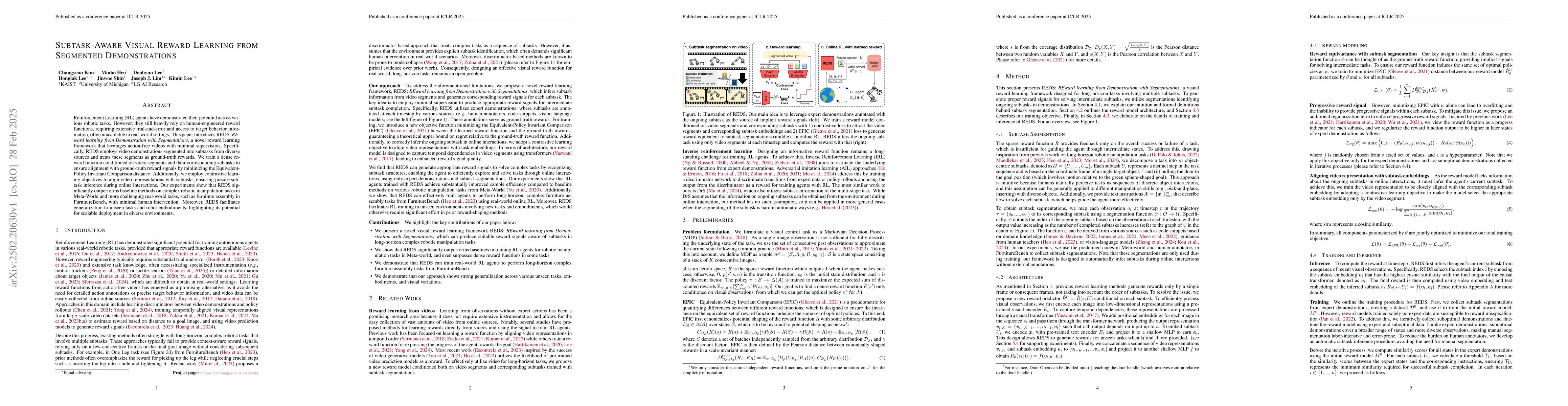 Thumbnail for Subtask-Aware Visual Reward Learning from Segmented Demonstrations