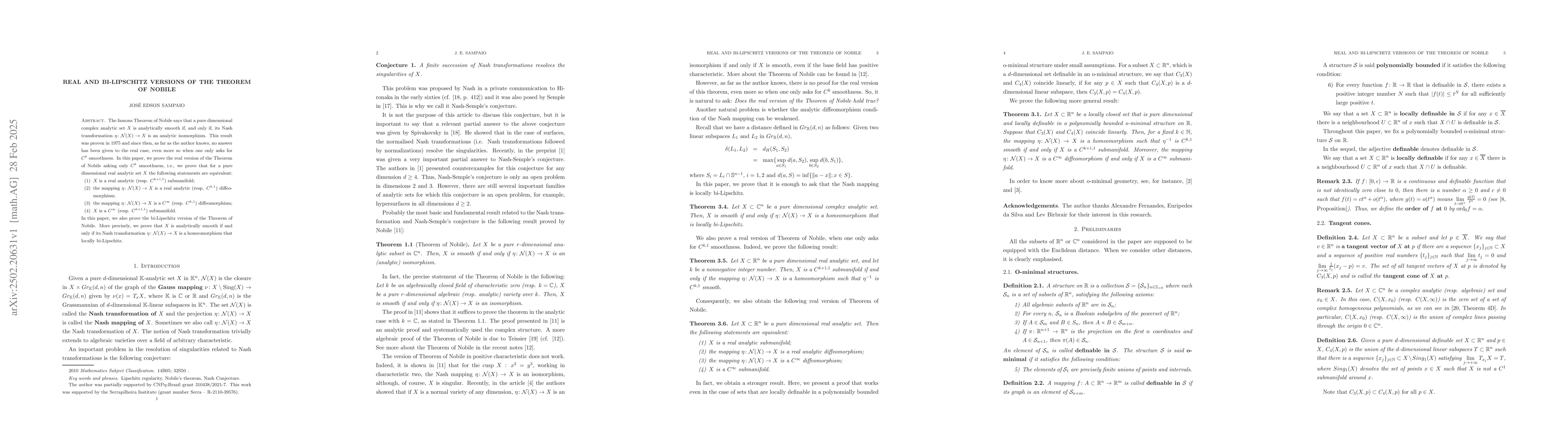 Thumbnail for Real and bi-Lipschitz versions of the Theorem of Nobile