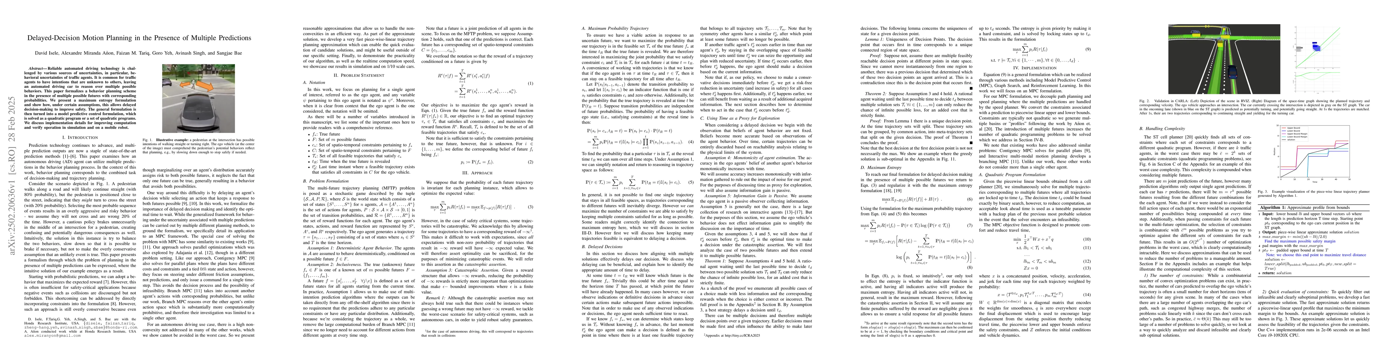 Thumbnail for Delayed-Decision Motion Planning in the Presence of Multiple Predictions