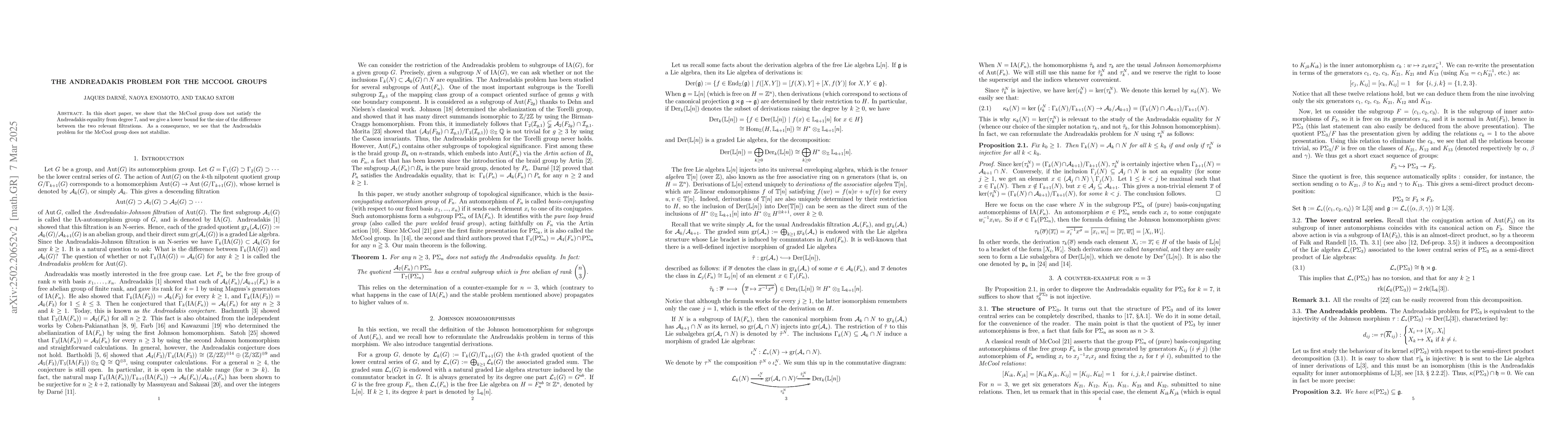 Thumbnail for The Andreadakis Problem for the McCool groups