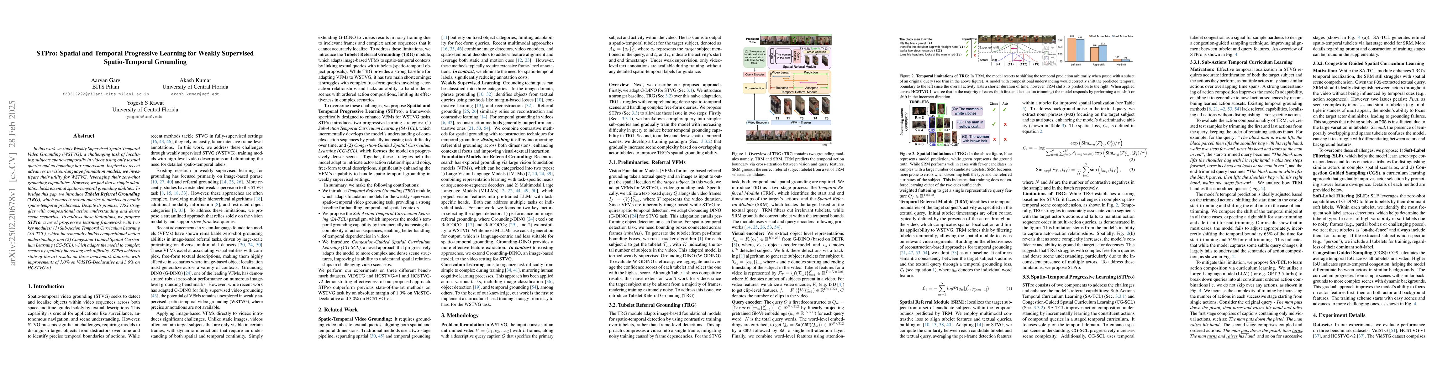 Thumbnail for STPro: Spatial and Temporal Progressive Learning for Weakly Supervised
  Spatio-Temporal Grounding