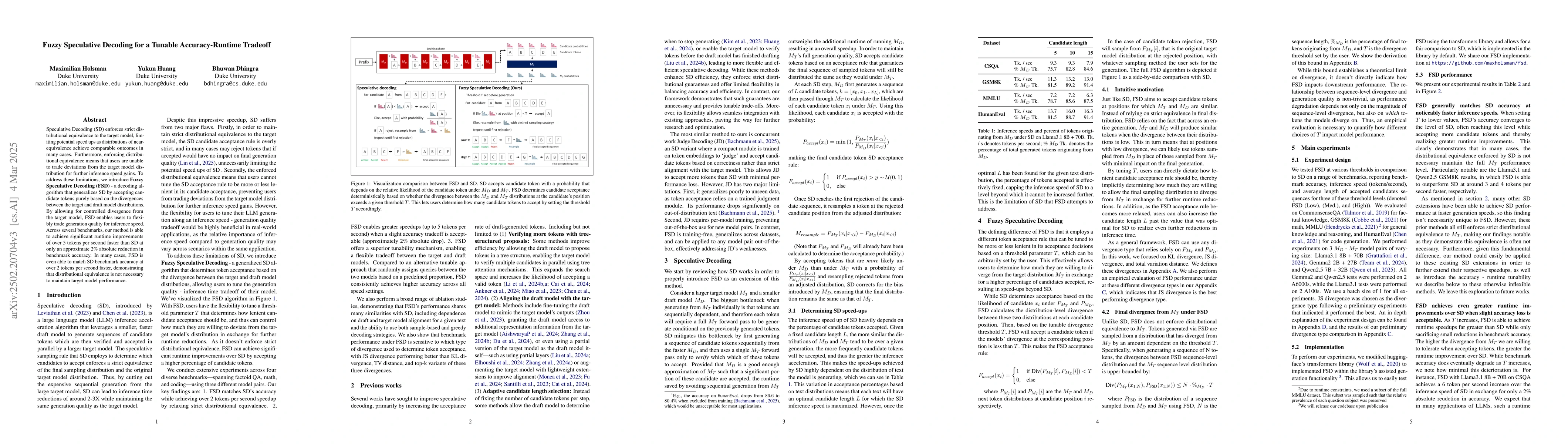 Thumbnail for Fuzzy Speculative Decoding for a Tunable Accuracy-Runtime Tradeoff