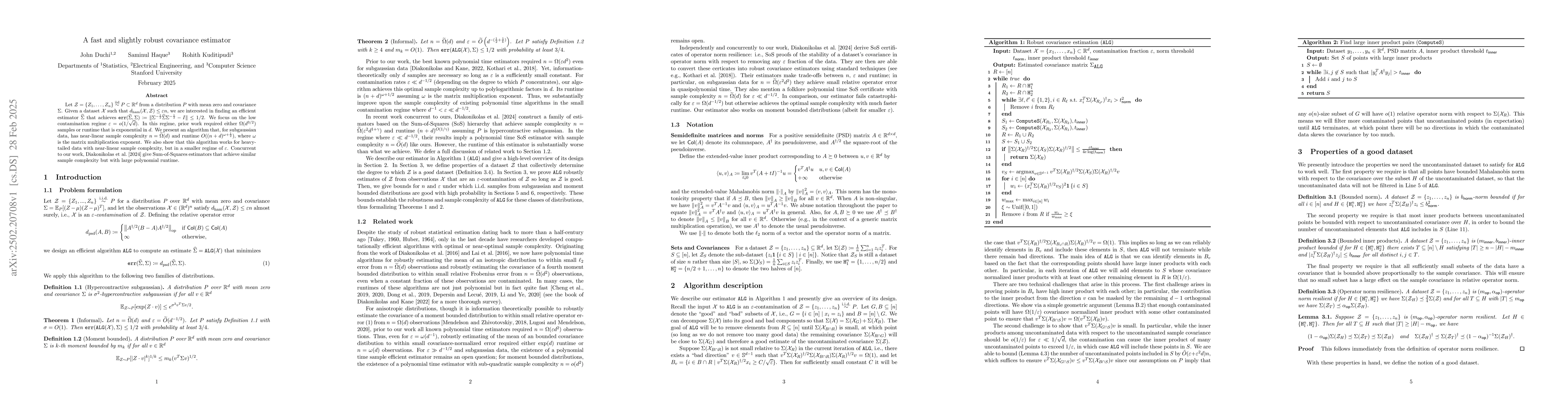 Thumbnail for A fast and slightly robust covariance estimator