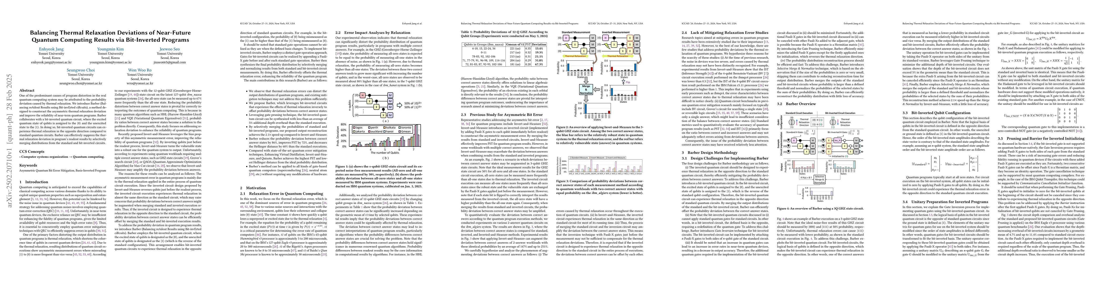 Thumbnail for Balancing Thermal Relaxation Deviations of Near-Future Quantum Computing
  Results via Bit-Inverted Programs