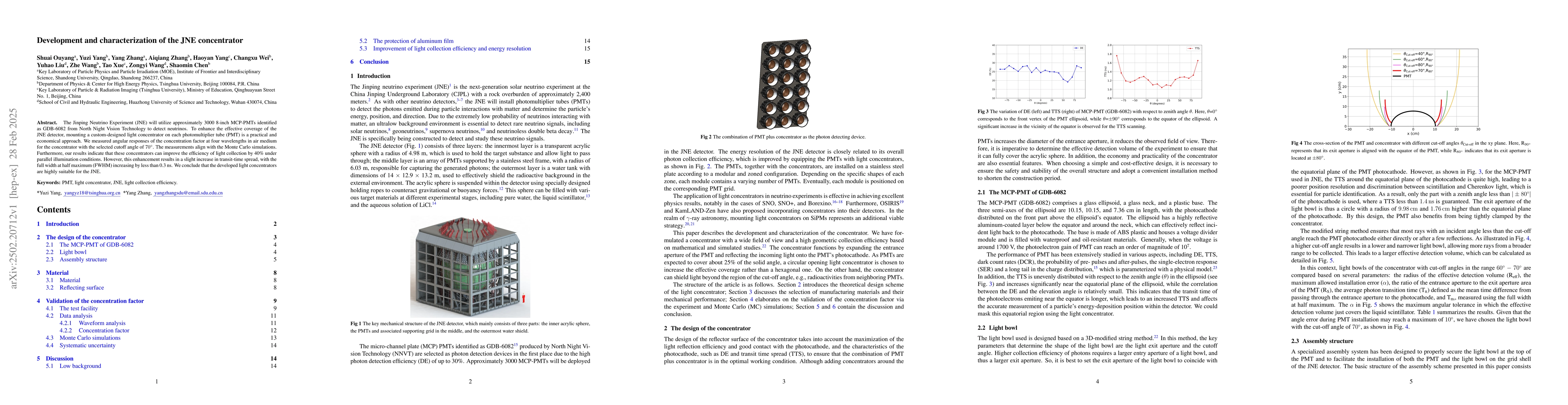 Thumbnail for Development and characterization of the JNE concentrator