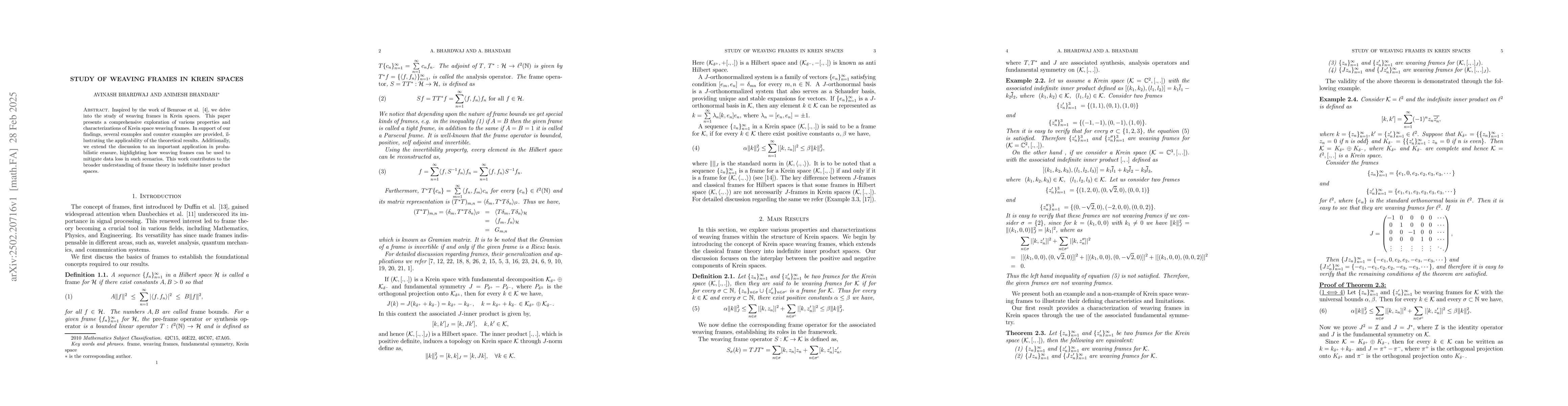 Thumbnail for Study of weaving frames in Krein spaces