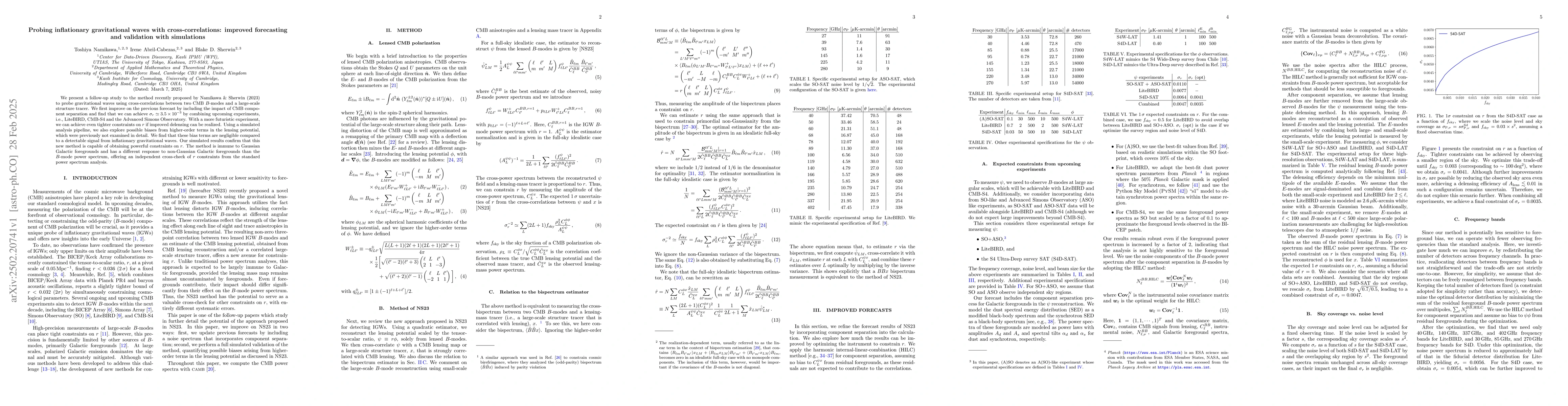Thumbnail for Probing inflationary gravitational waves with cross-correlations:
  improved forecasting and validation with simulations