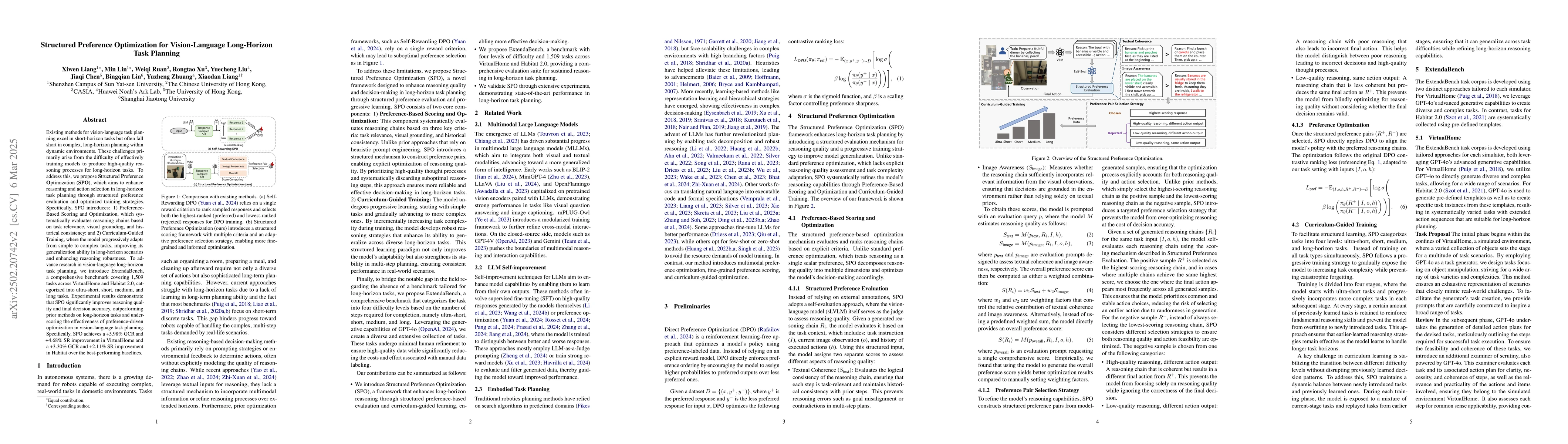 Thumbnail for Structured Preference Optimization for Vision-Language Long-Horizon Task
  Planning