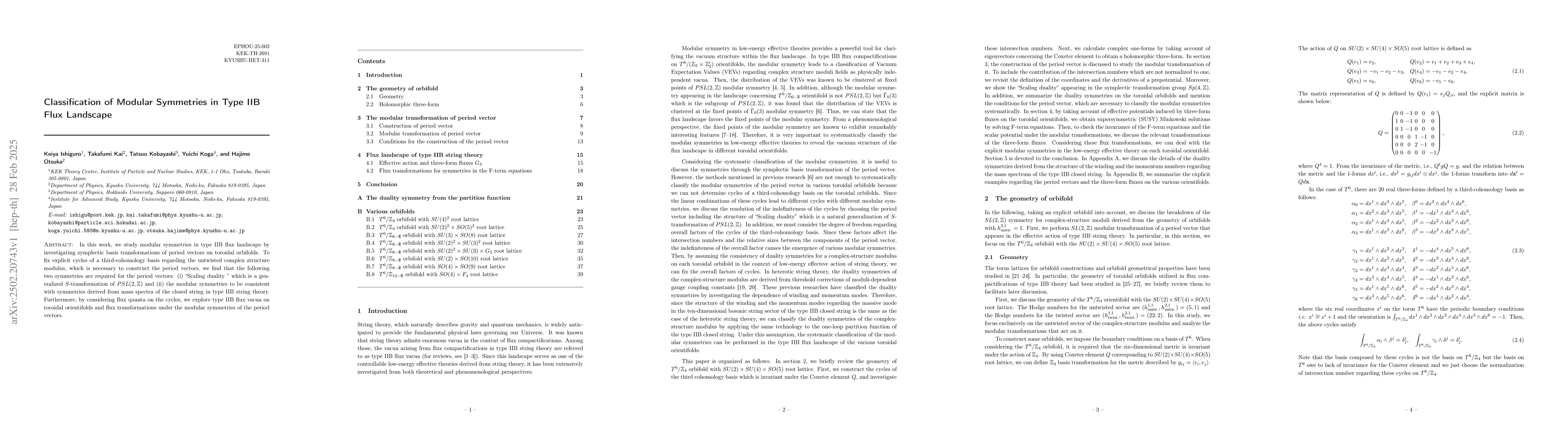 Thumbnail for Classification of Modular Symmetries in Type IIB Flux Landscape