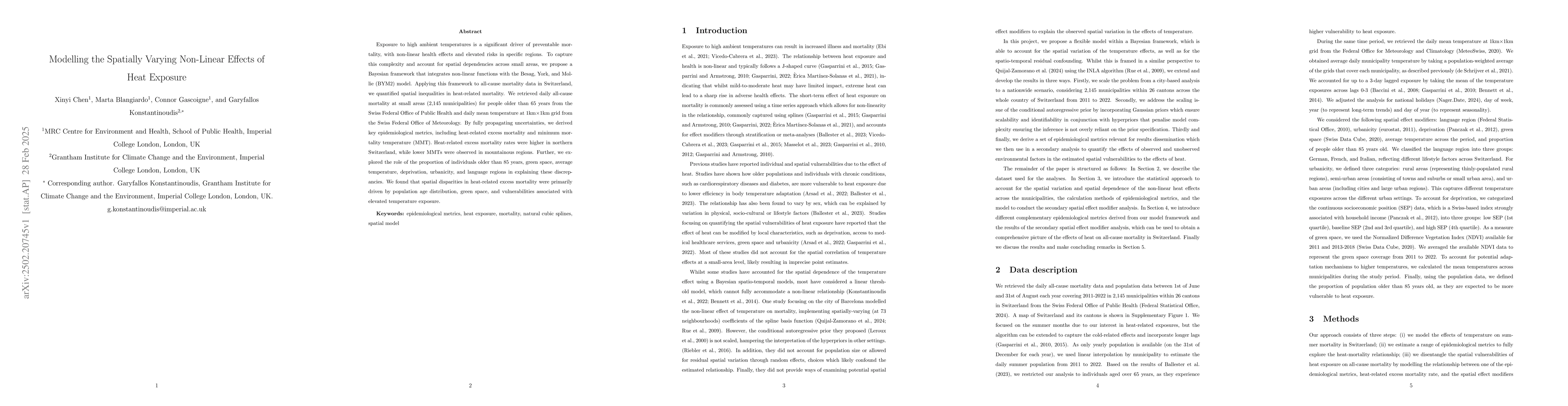Thumbnail for Modelling the Spatially Varying Non-Linear Effects of Heat Exposure