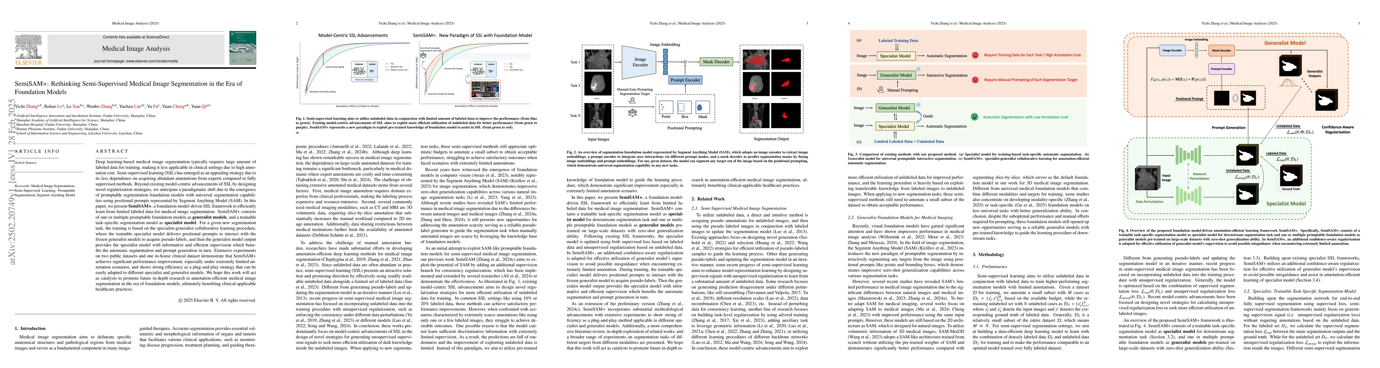 Thumbnail for SemiSAM+: Rethinking Semi-Supervised Medical Image Segmentation in the
  Era of Foundation Models