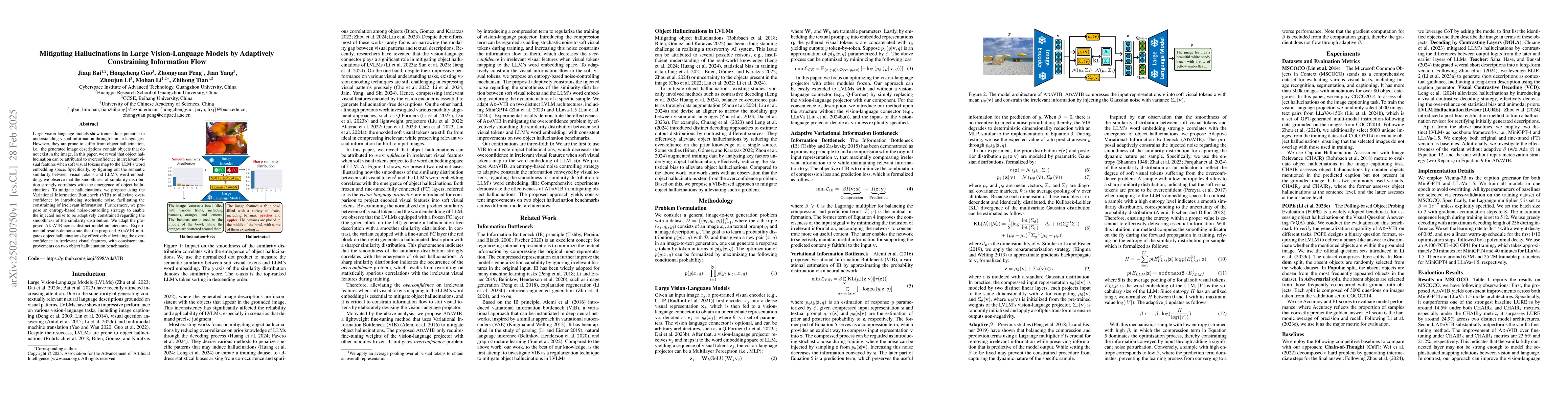 Thumbnail for Mitigating Hallucinations in Large Vision-Language Models by Adaptively
  Constraining Information Flow
