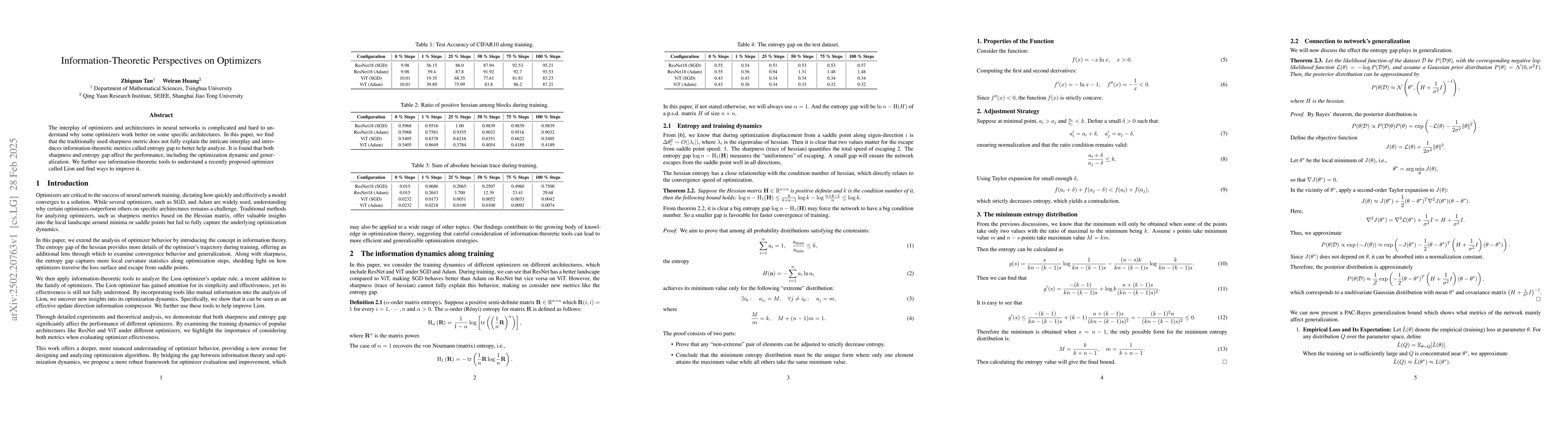 Thumbnail for Information-Theoretic Perspectives on Optimizers