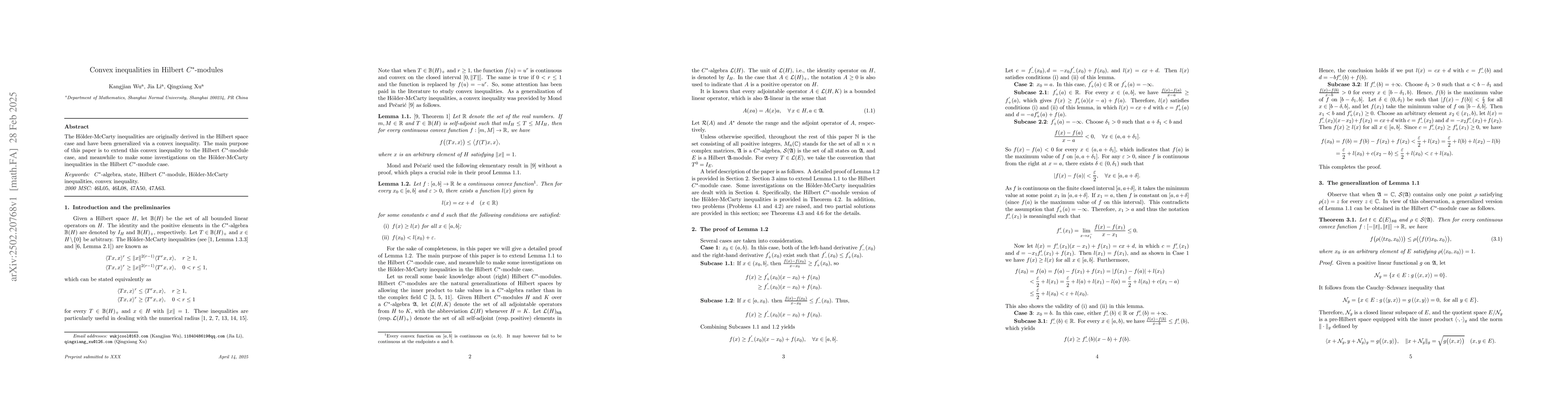 Thumbnail for Convex inequalities in Hilbert $C^*$-modules