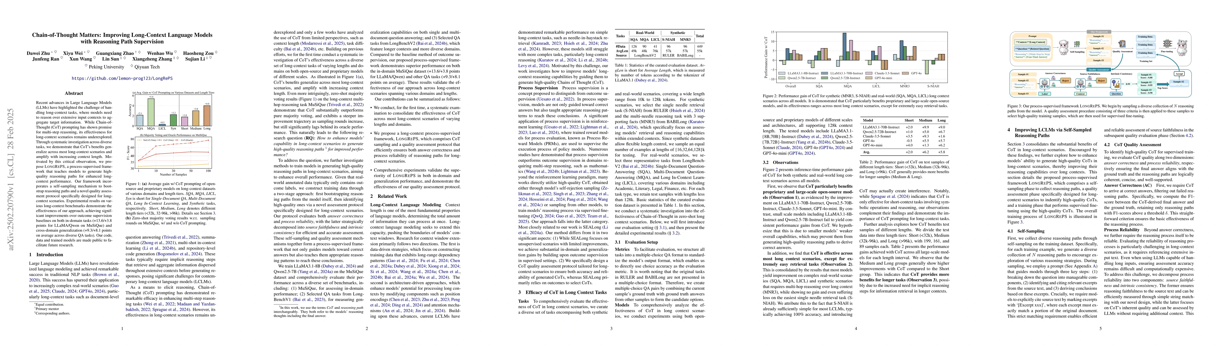 Thumbnail for Chain-of-Thought Matters: Improving Long-Context Language Models with
  Reasoning Path Supervision