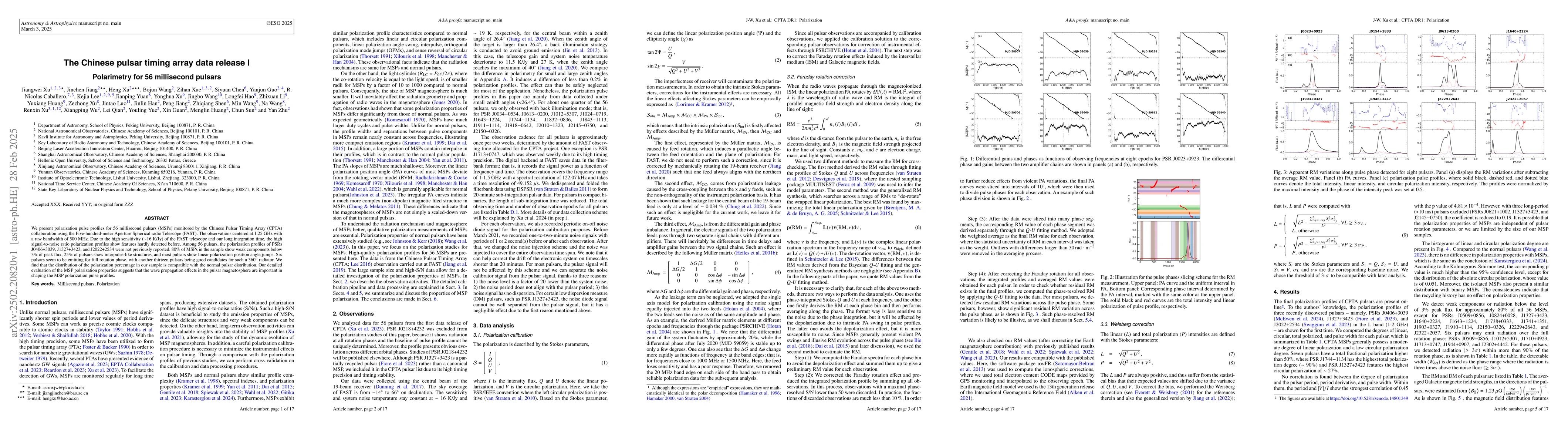 Thumbnail for The Chinese pulsar timing array data release I. Polarimetry for 56
  millisecond pulsars