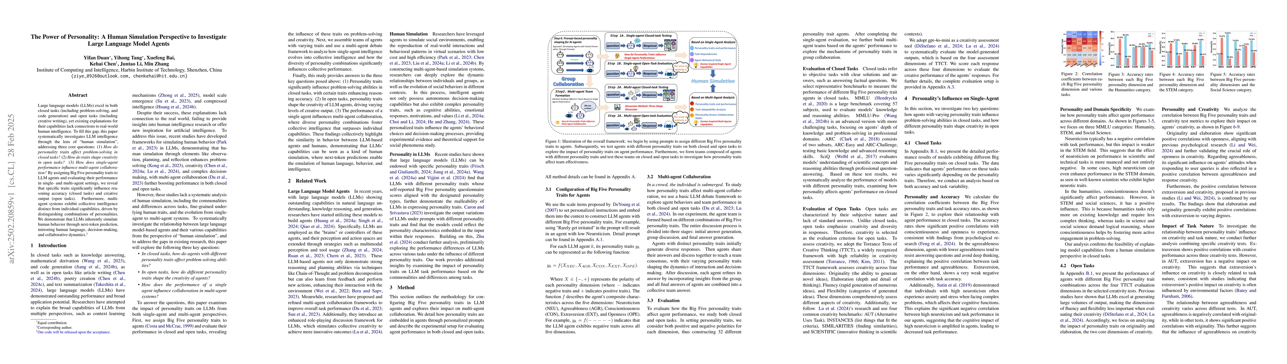 Thumbnail for The Power of Personality: A Human Simulation Perspective to Investigate
  Large Language Model Agents