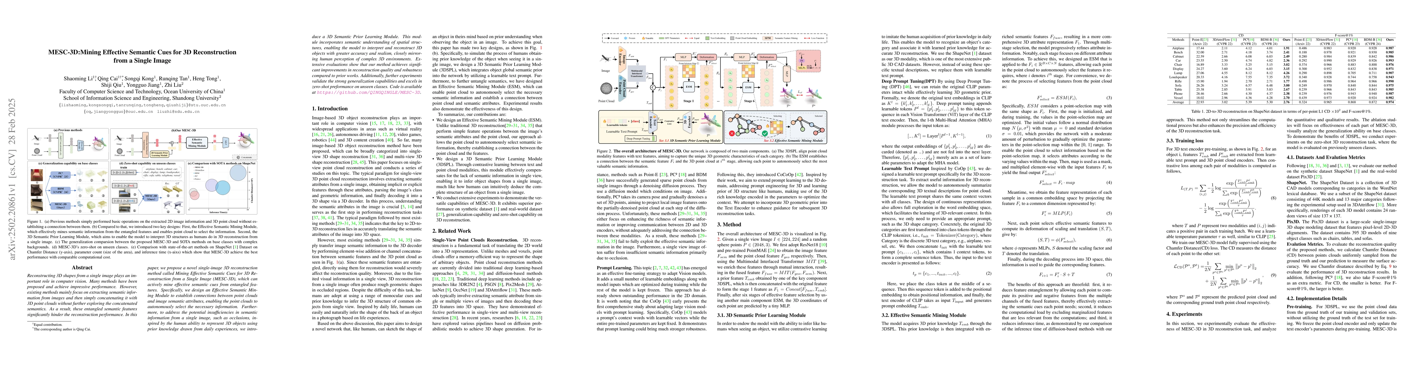Thumbnail for MESC-3D:Mining Effective Semantic Cues for 3D Reconstruction from a
  Single Image