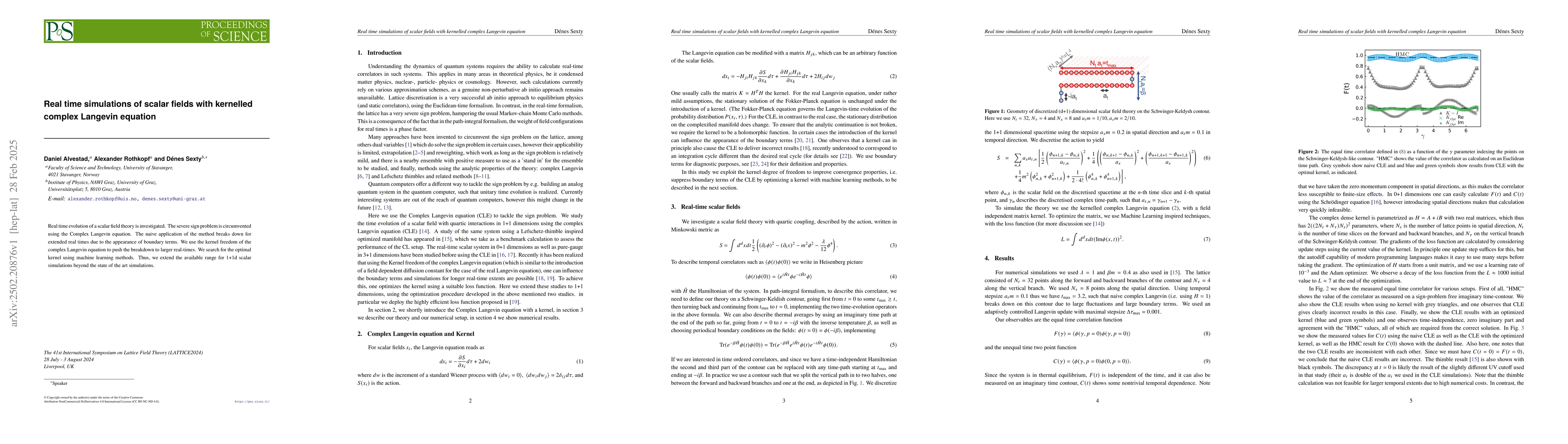 Thumbnail for Real time simulations of scalar fields with kernelled complex Langevin
  equation