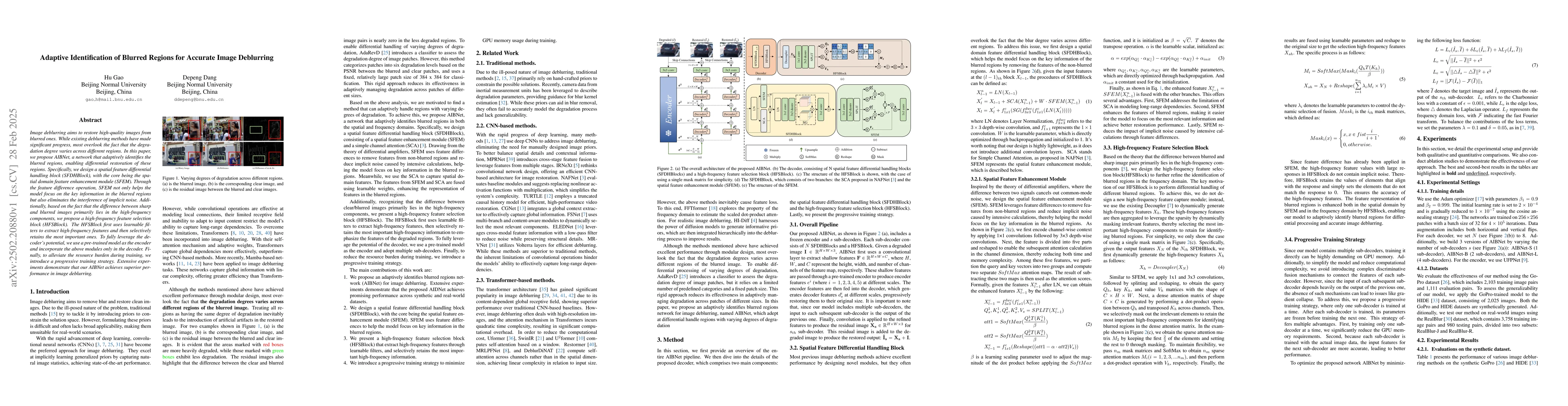Thumbnail for Adaptive Identification of Blurred Regions for Accurate Image Deblurring