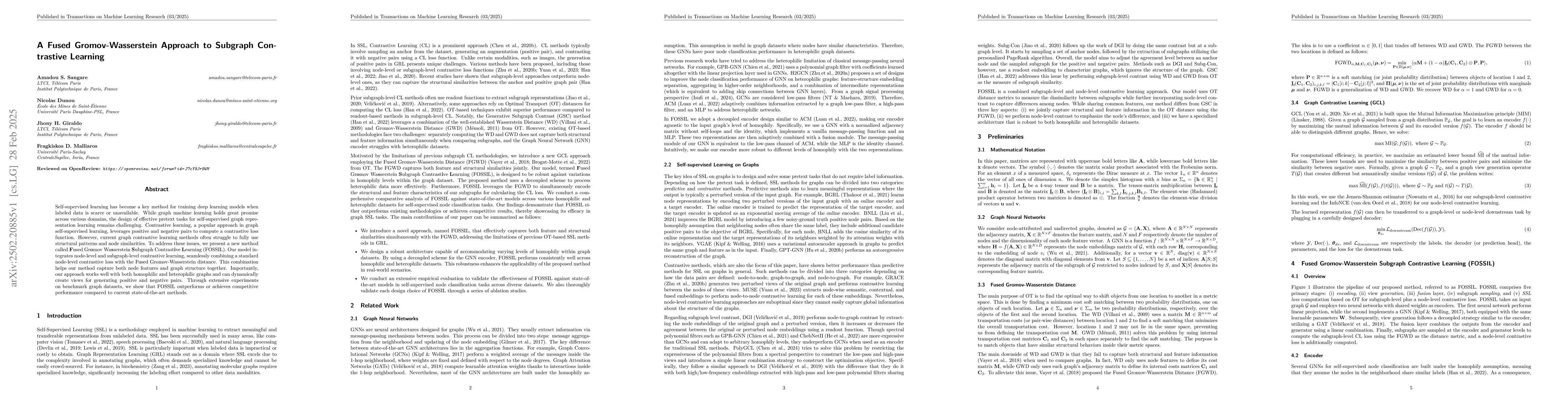 Thumbnail for A Fused Gromov-Wasserstein Approach to Subgraph Contrastive Learning