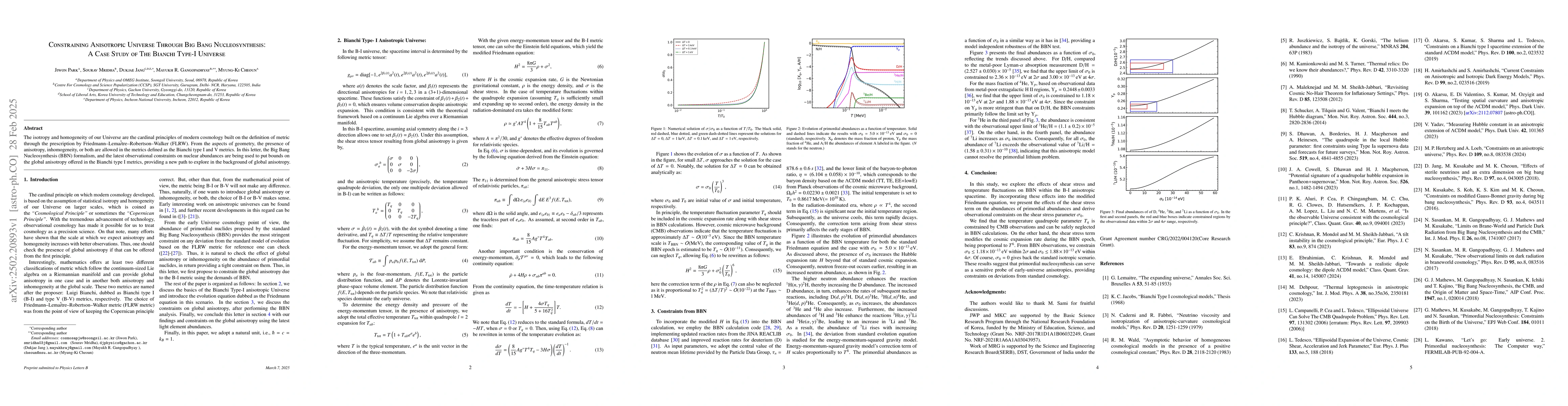 Thumbnail for Constraining Anisotropic Universe Through Big Bang Nucleosynthesis: A
  Case Study of The Bianchi Type-I Universe