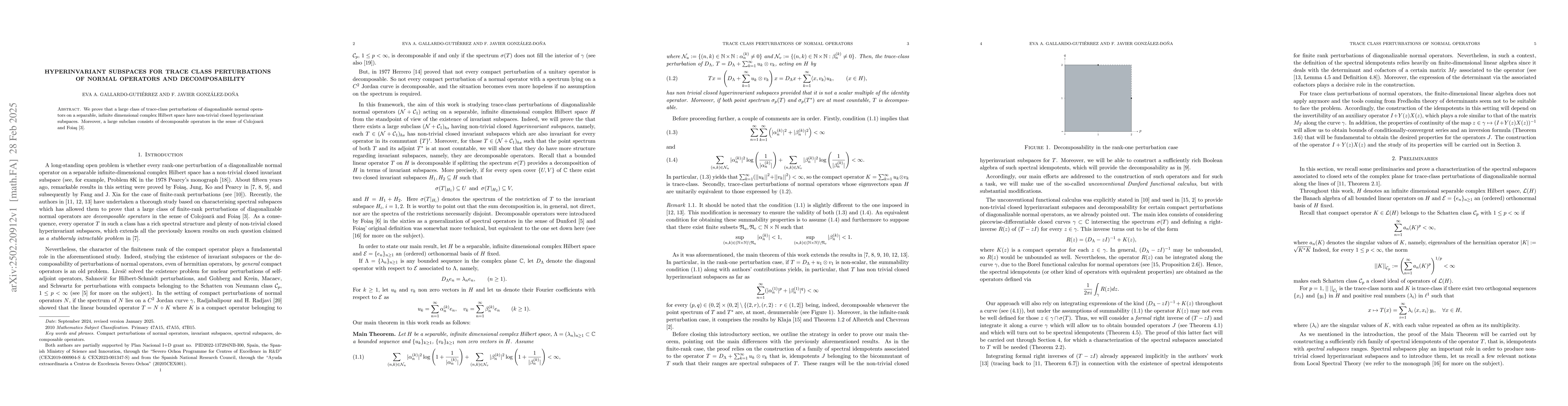 Thumbnail for Hyperinvariant subspaces for trace class perturbations of normal
  operators and decomposability