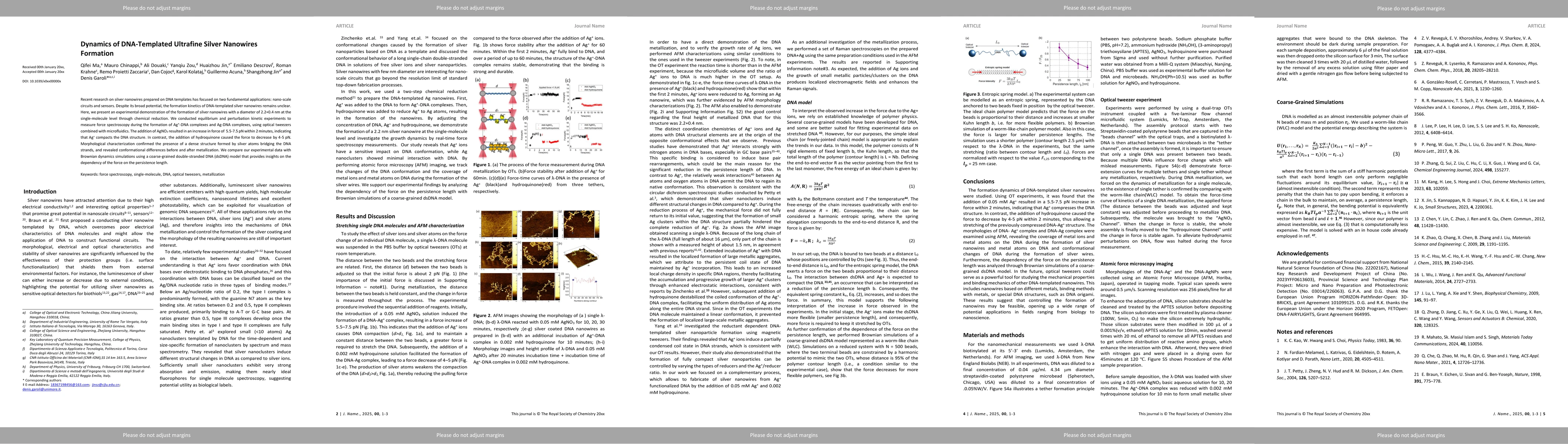 Thumbnail for Dynamics of DNA-Templated Ultrafine Silver Nanowires Formation