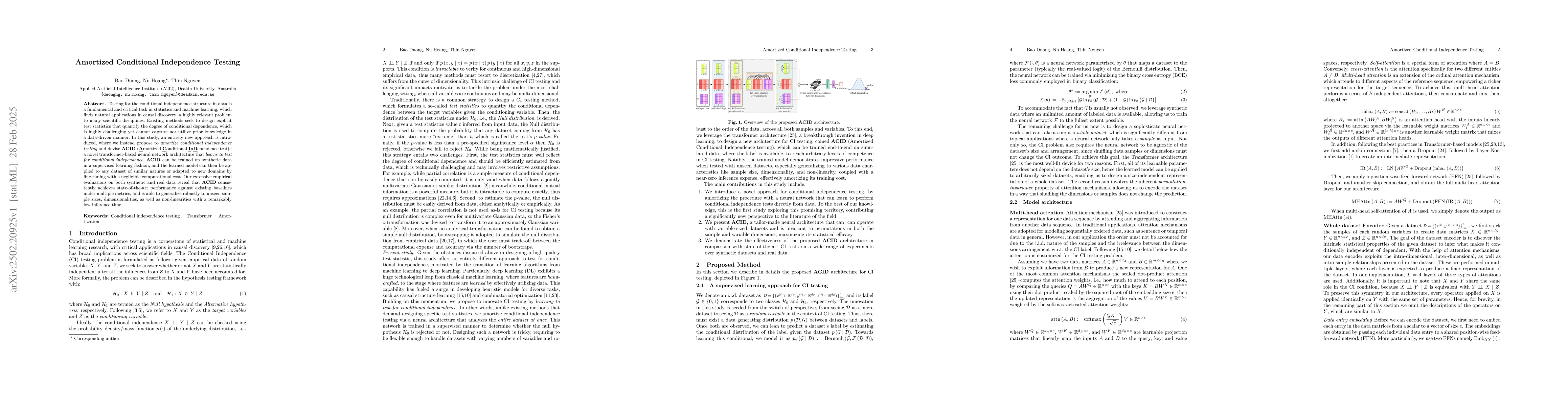 Thumbnail for Amortized Conditional Independence Testing