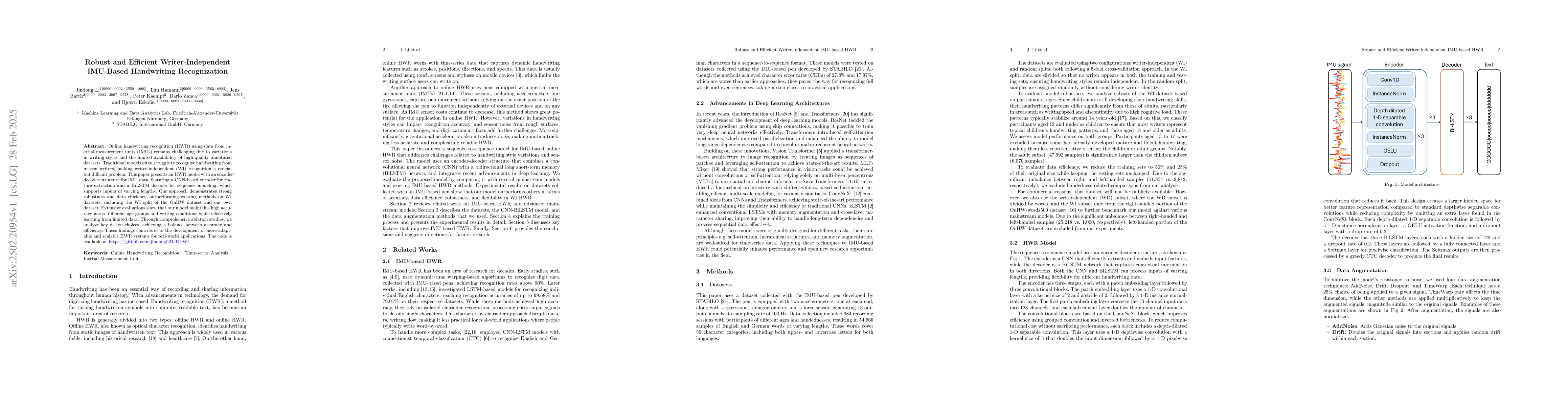 Thumbnail for Robust and Efficient Writer-Independent IMU-Based Handwriting
  Recognization
