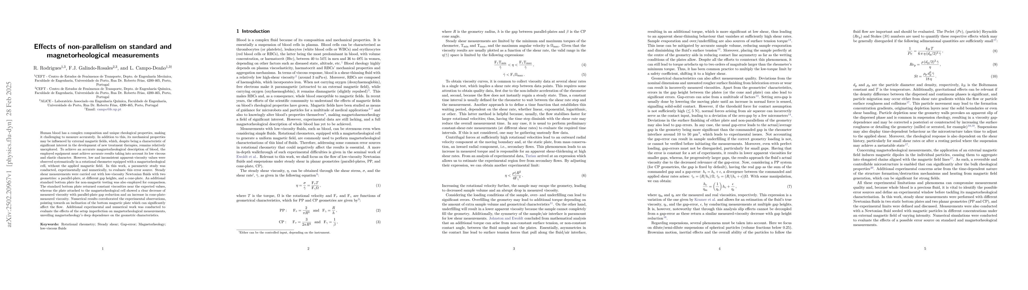 Thumbnail for Effects of non-parallelism on standard and magnetorheological
  measurements